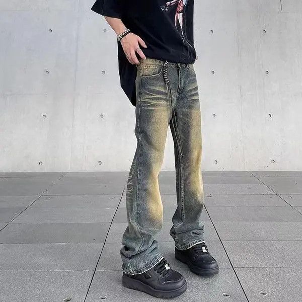 VIBE Vintage washed yellow mud slightly flared jeans Size US 34 / EU 50 - 2 Thumbnail