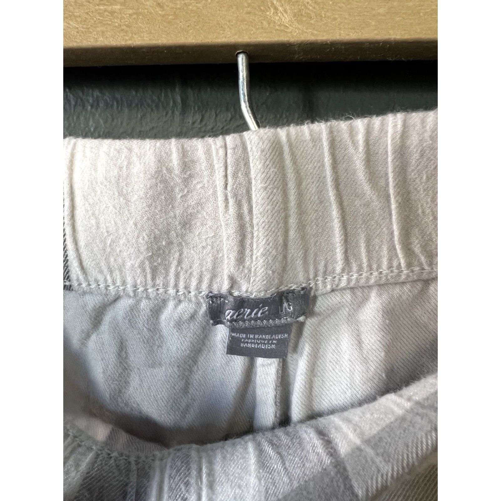 Vintage Aerie Womens Sweatpants White Plaid Pull On Stretch Fit Size L Size 36" / US 14 / IT 50 - 3 Thumbnail
