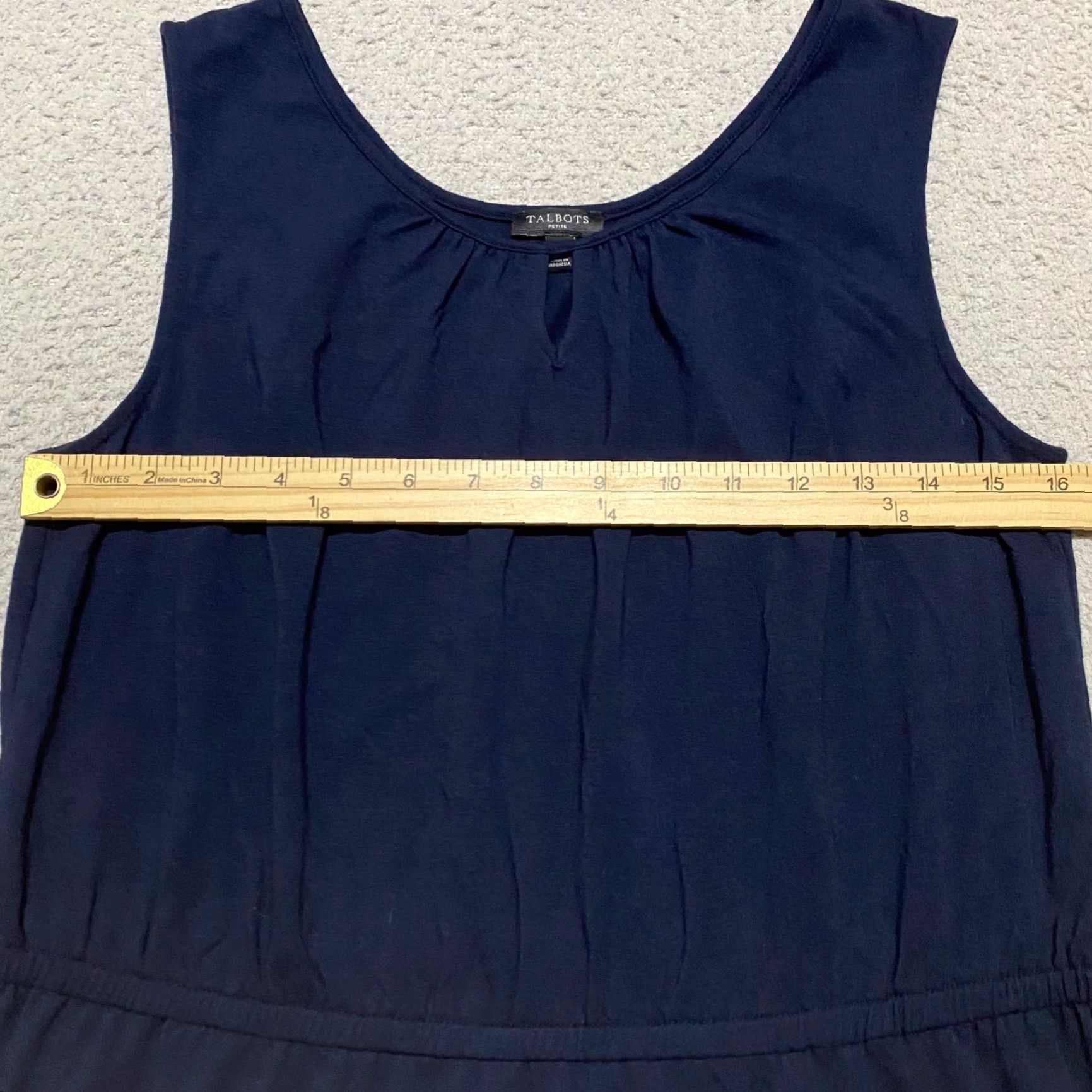 Talbots Talbots Dress Solid Blue Fit & Flare Sleeveless A-Line Round Neck Kn partial Petite PL Womens Size L / US 10 / IT 46 - 6 Thumbnail