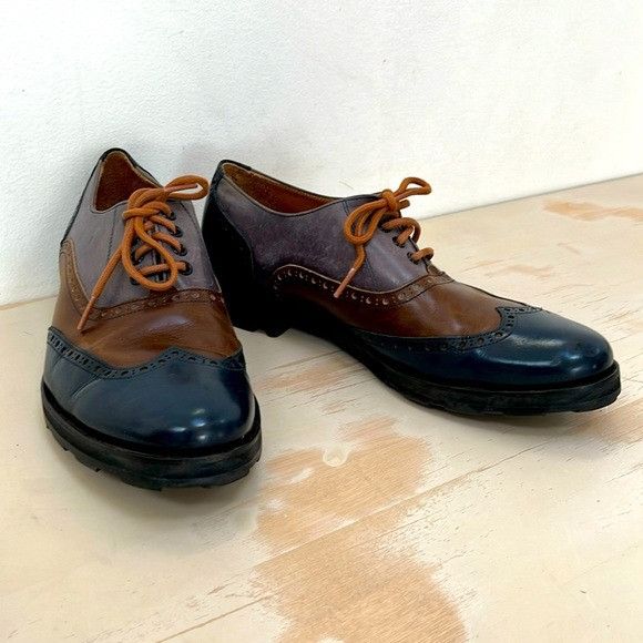 image of John Fluevog Leather Wingtips Shoes in Brown, Men's (Size 9.5)