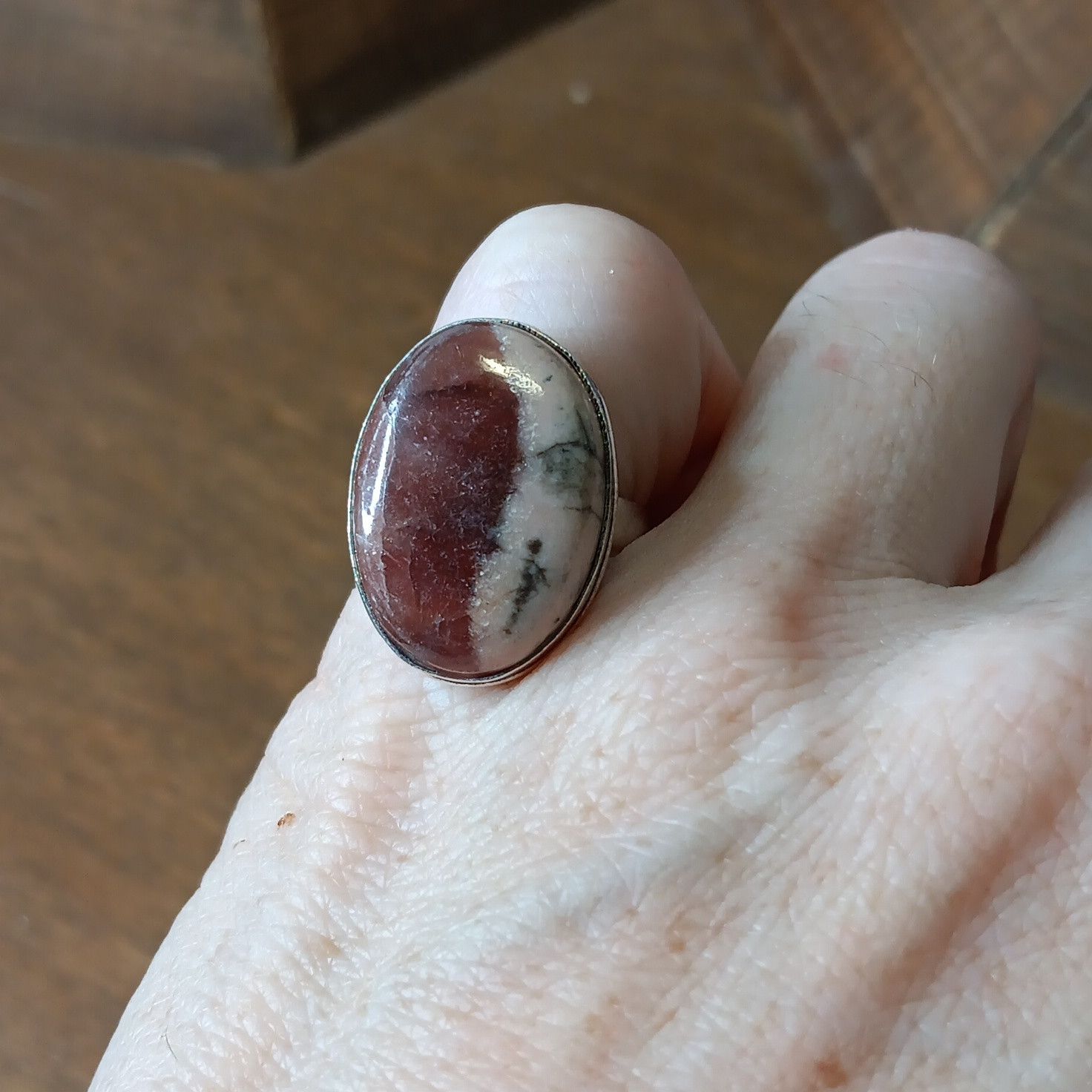 Other Rhodochrosite gemstone ring, sz 5.5 Size ONE SIZE - 3 Thumbnail