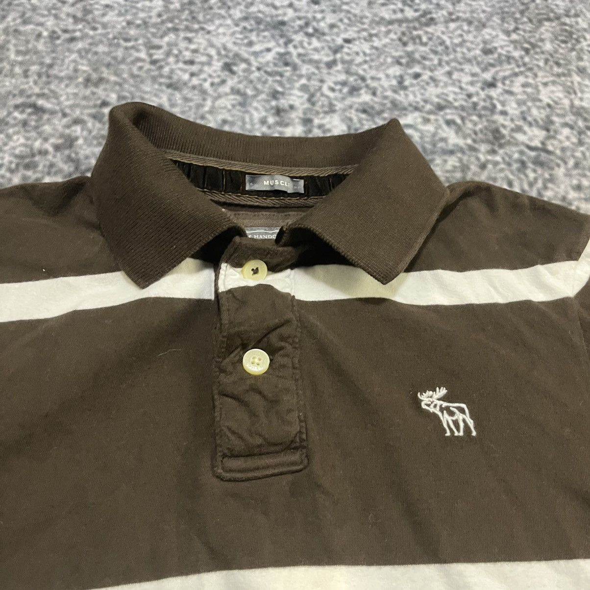 Abercrombie & Fitch Vintage Abercrombie & Fitch Muscle Polo Shirt Brown White XL Size US XL / EU 56 / 4 - 4 Thumbnail