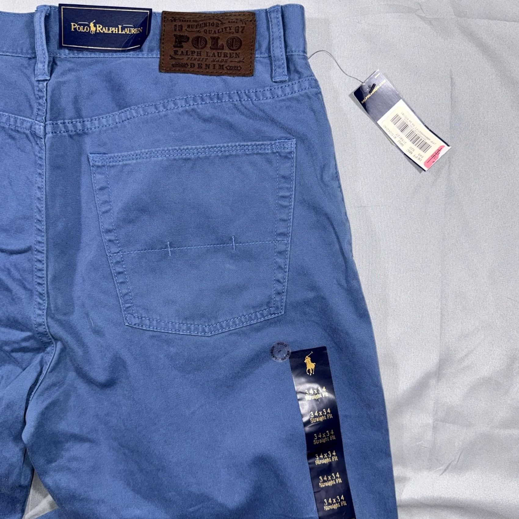 Polo Ralph Lauren Polo Ralph Lauren Chino Mens 34x34 Blue Straight Fit 5 Pocket Pants Size US S / EU 44-46 / 1 - 7 Thumbnail