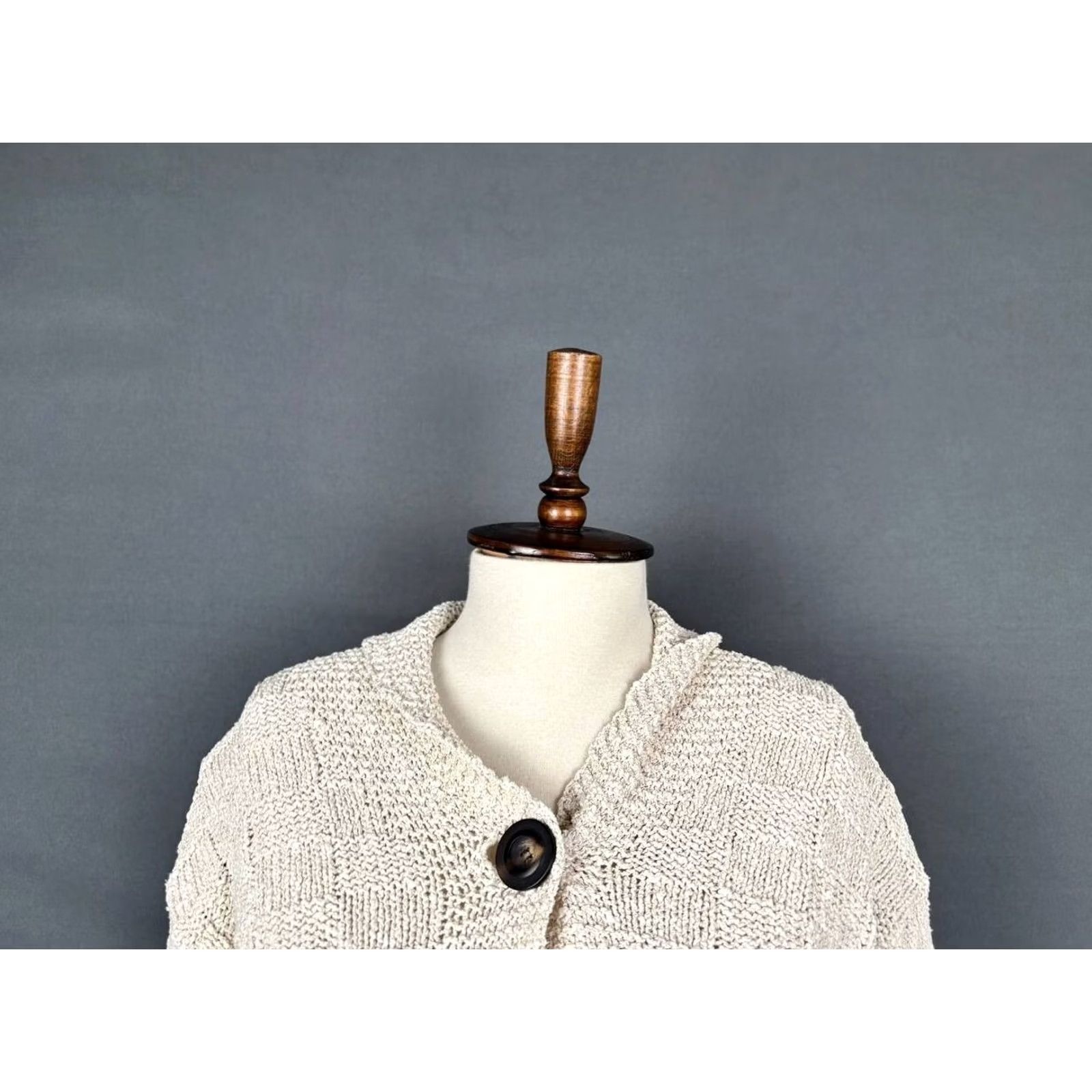 Vintage Aran Crafts Sweater Womens M Beige Cardigan Size Linen Long Sleeve Size M / US 6-8 / IT 42-44 - 5 Thumbnail