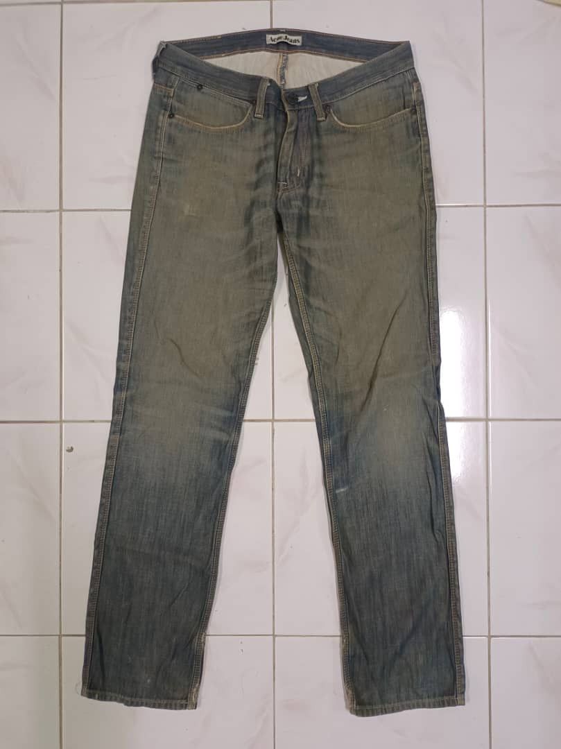 Acne Studios Acne Jeans Mud Wax Washed Distressed Finishing Jeans Size US 31 - 2 Thumbnail