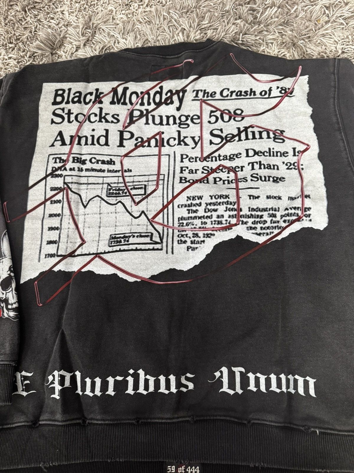 GODSPEED “BLACK MONDAY” SWEATSHIRT in Black Washed (Medium)