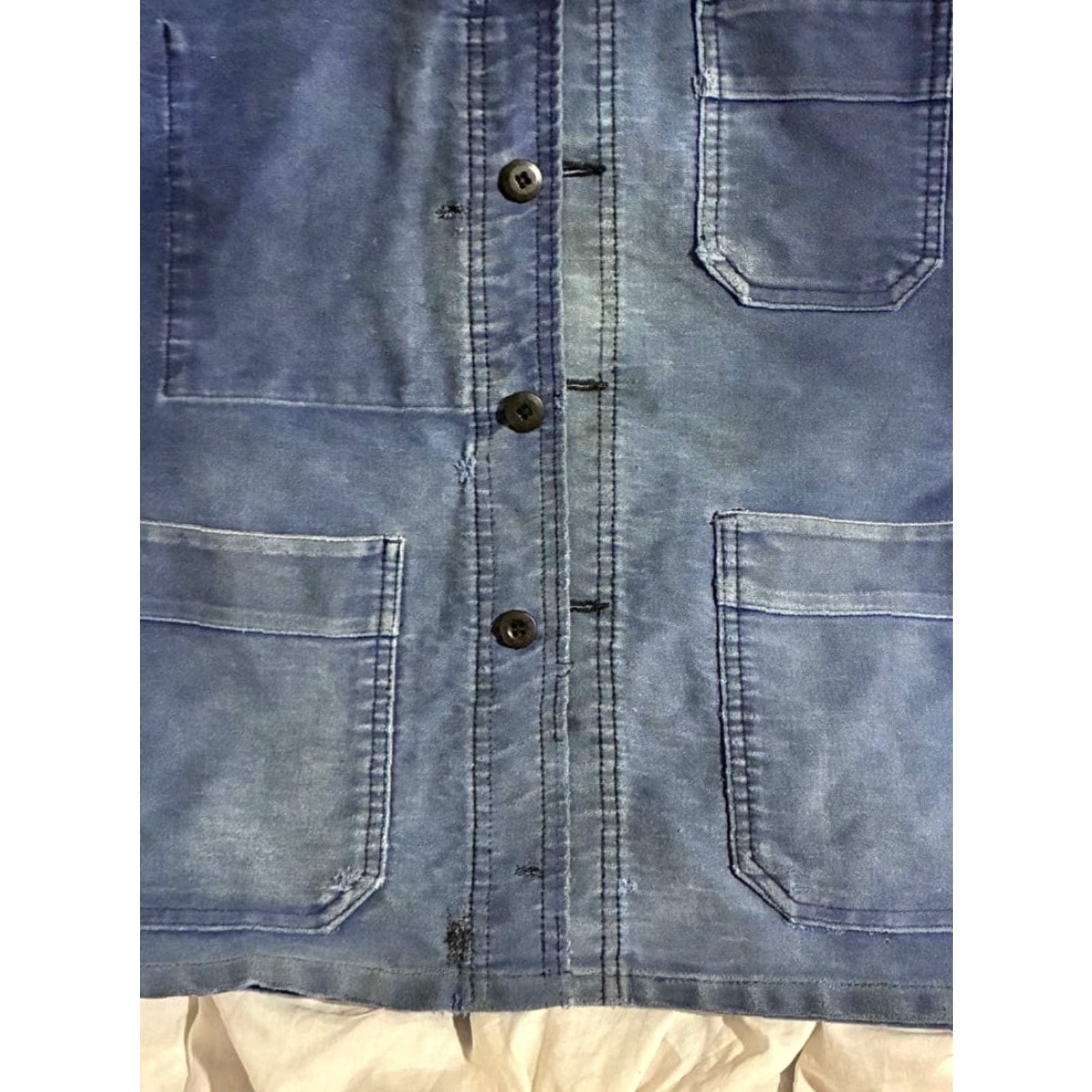 Vintage Le Mont Saint Michel Blue Work Jacket moleskin jacket 46 Vintage Mens Jacket Blue 1950s France JP Size US S / EU 44-46 / 1 - 6 Thumbnail