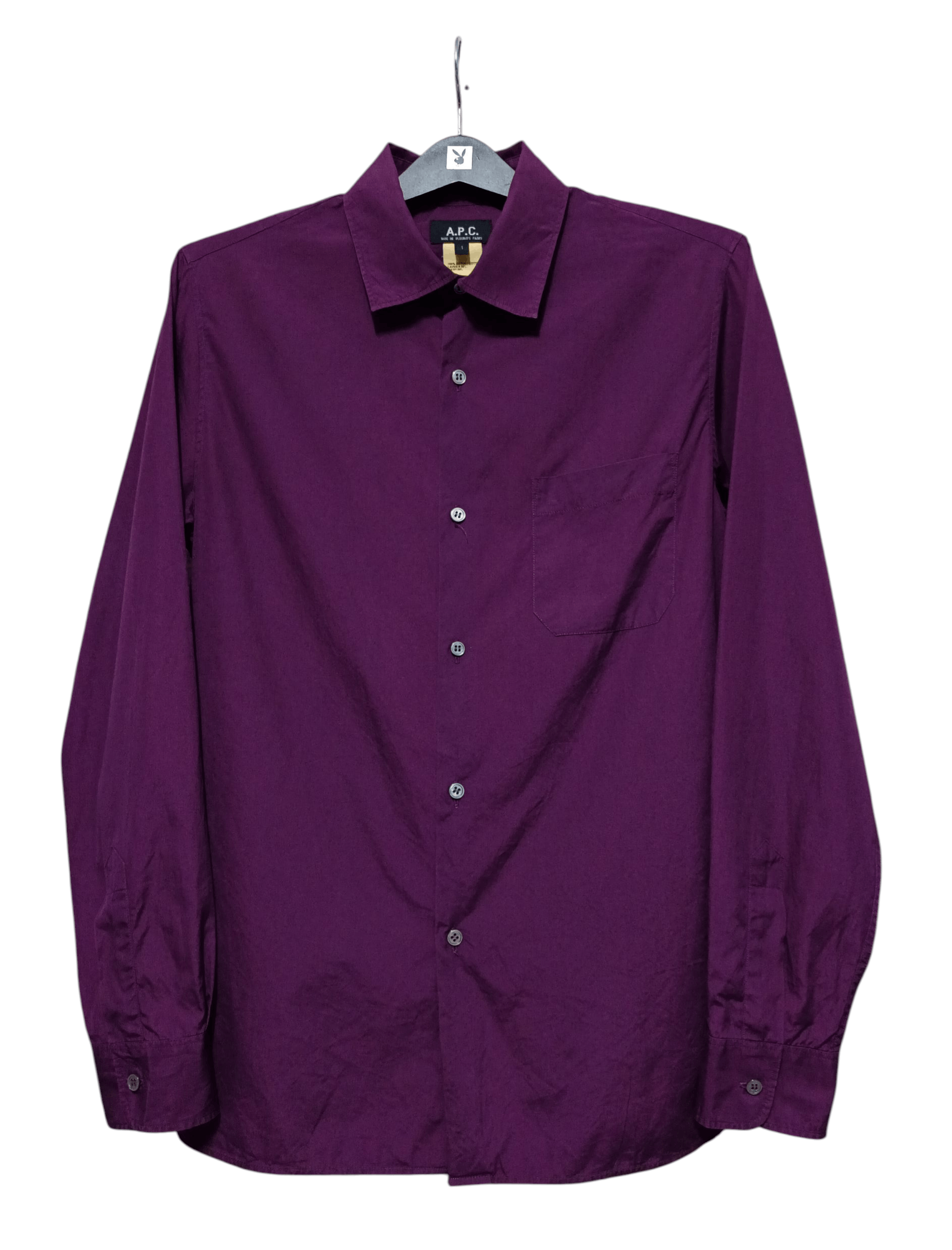 A.P.C. Long-sleeved purple shirt button ups Size US S / EU 44-46 / 1 - 1 Thumbnail