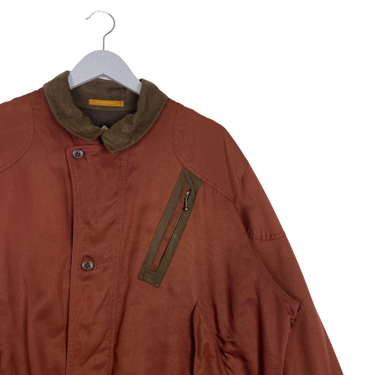 Designer × Lancel 💥80s LANCEL CITY BOMBER ORANGE BRICK Size US M / EU 48-50 / 2 - 6 Thumbnail