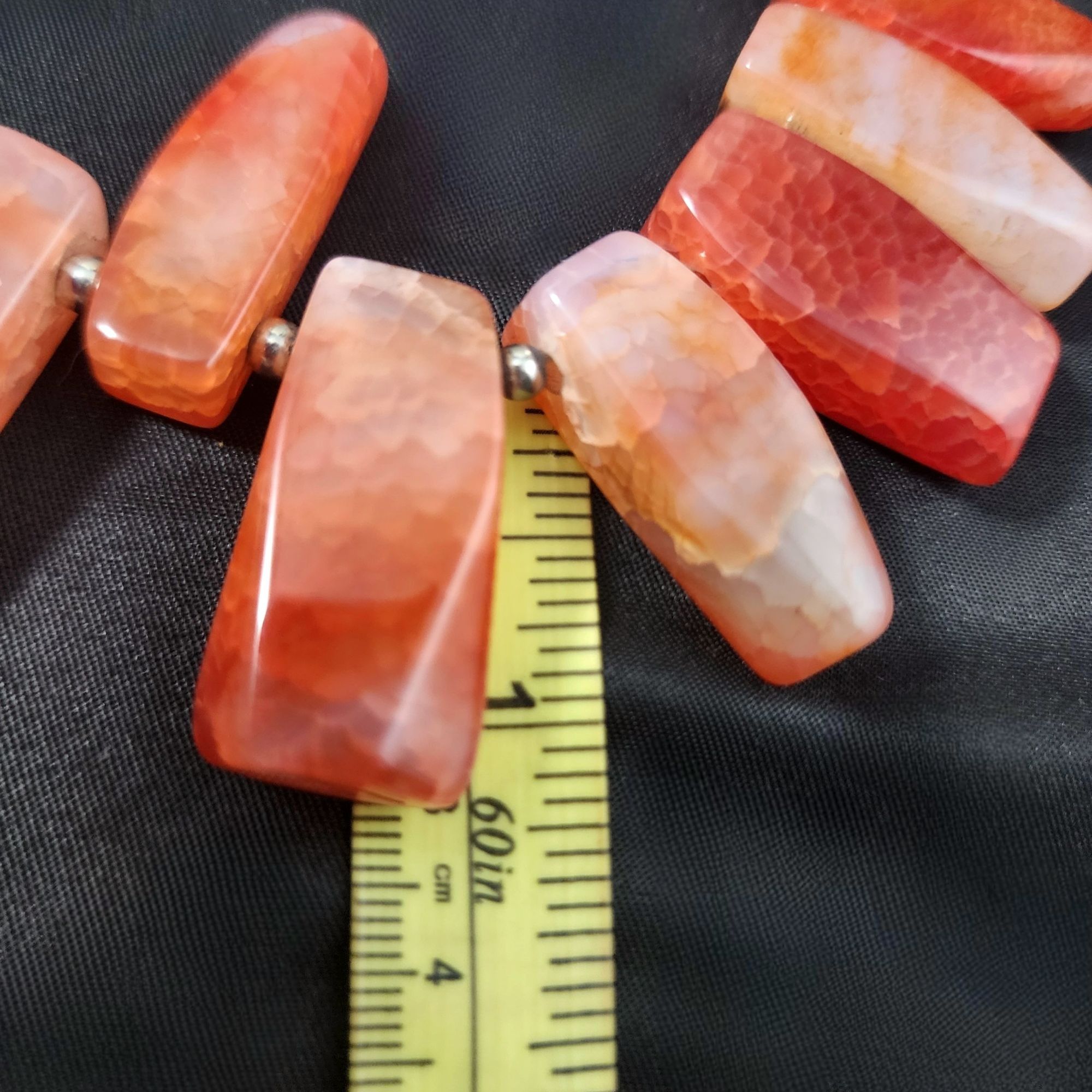 Other Boho Agate Carnelian Statement Necklace Leather Pink Orange Size ONE SIZE - 6 Thumbnail