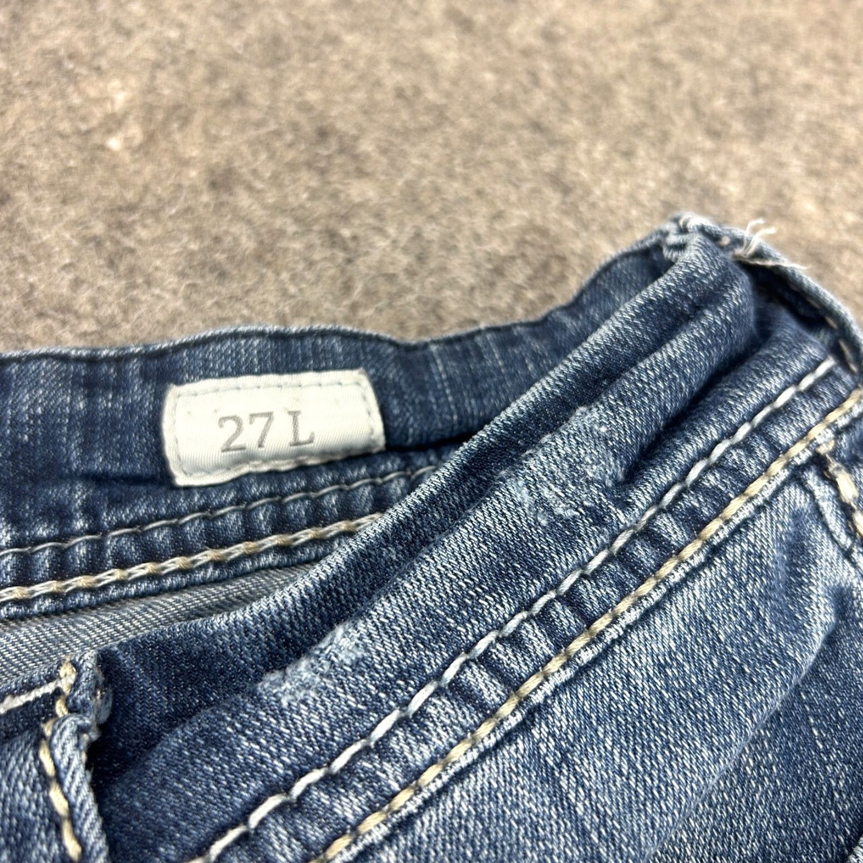Vintage BKE Payton Jeans Womens 27L 32x32 Bootcut Stretch Blue Dark Wash Denim 5-Pocket Modern Logo Buckle BKE USA Western Mens? Size 27" / US 4 / IT 40 - 4 Thumbnail