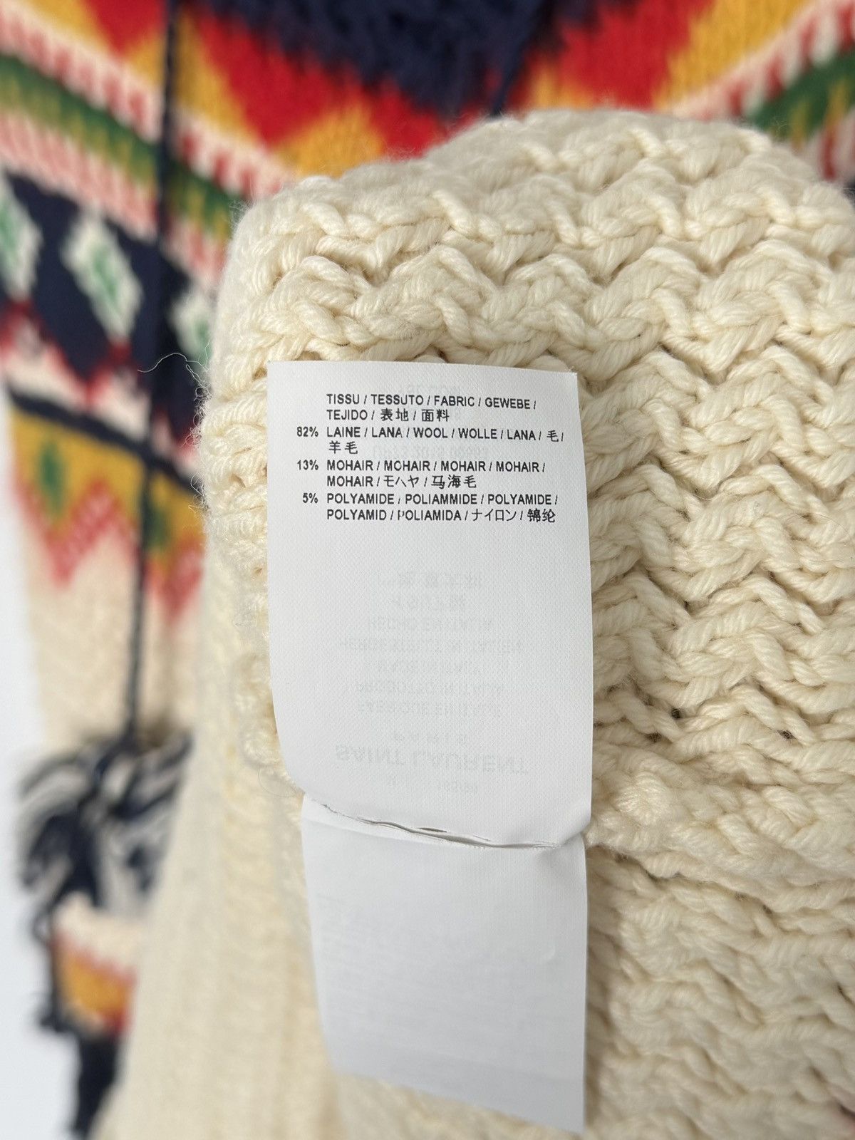 Hedi Slimane × Saint Laurent Paris 16SS Fair Isle Knit Fringe Poncho Cape Size US M / EU 48-50 / 2 - 9 Thumbnail