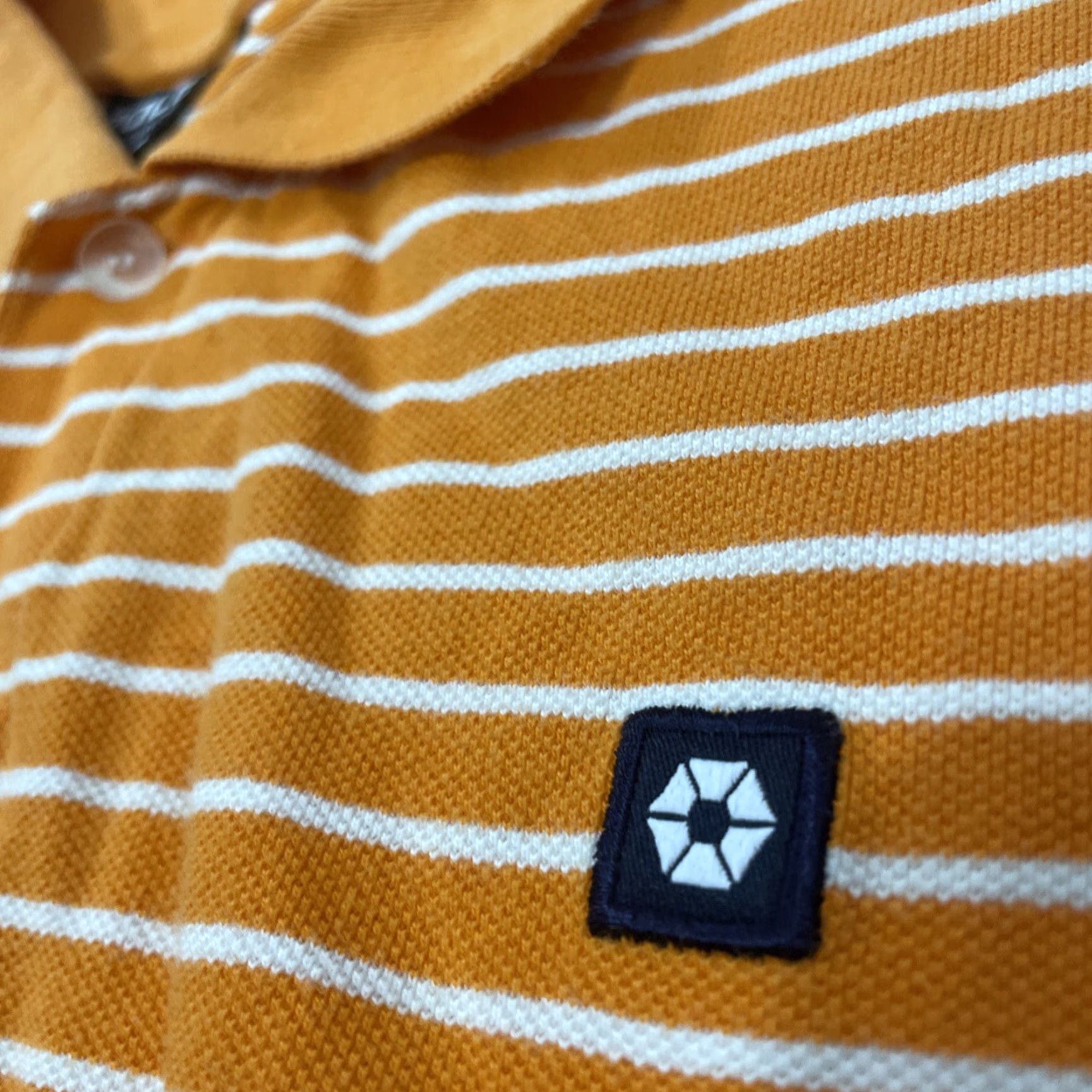 Southpole SOUTHPOLE Polo Shirt Men's 2XL Orange Stripe Stretch Knit Y2K Streetwear Short Sleeve Collared Polo Shirt Size US XXL / EU 58 / 5 - 4 Thumbnail