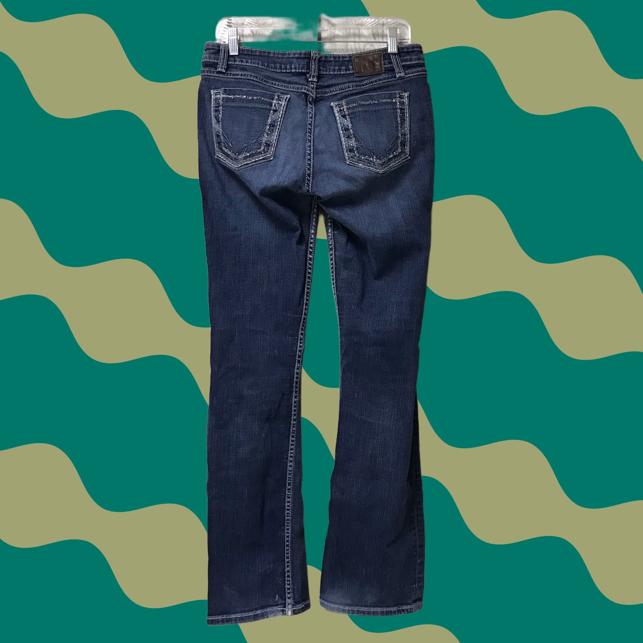 Vintage Buckle Jeans Women Blue Sabrina Mid-Rise Stretch Denim Bootcut 30x33 Pants Bootscut Denim Size 30" / US 8 / IT 44 - 1 Thumbnail