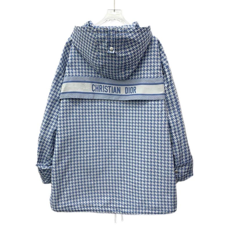 Dior Dior Blue checkered bee embroidery hooded drawstring zipper Size M / US 6-8 / IT 42-44 - 2 Thumbnail