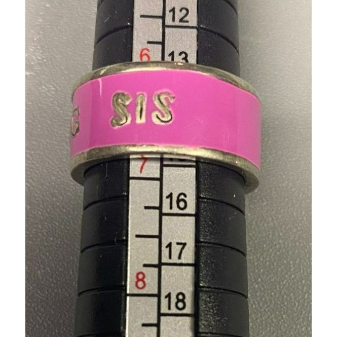 Other Big Sis Engraved Pink and Silver Tone Band Ring Size 6 Size ONE SIZE - 5 Thumbnail