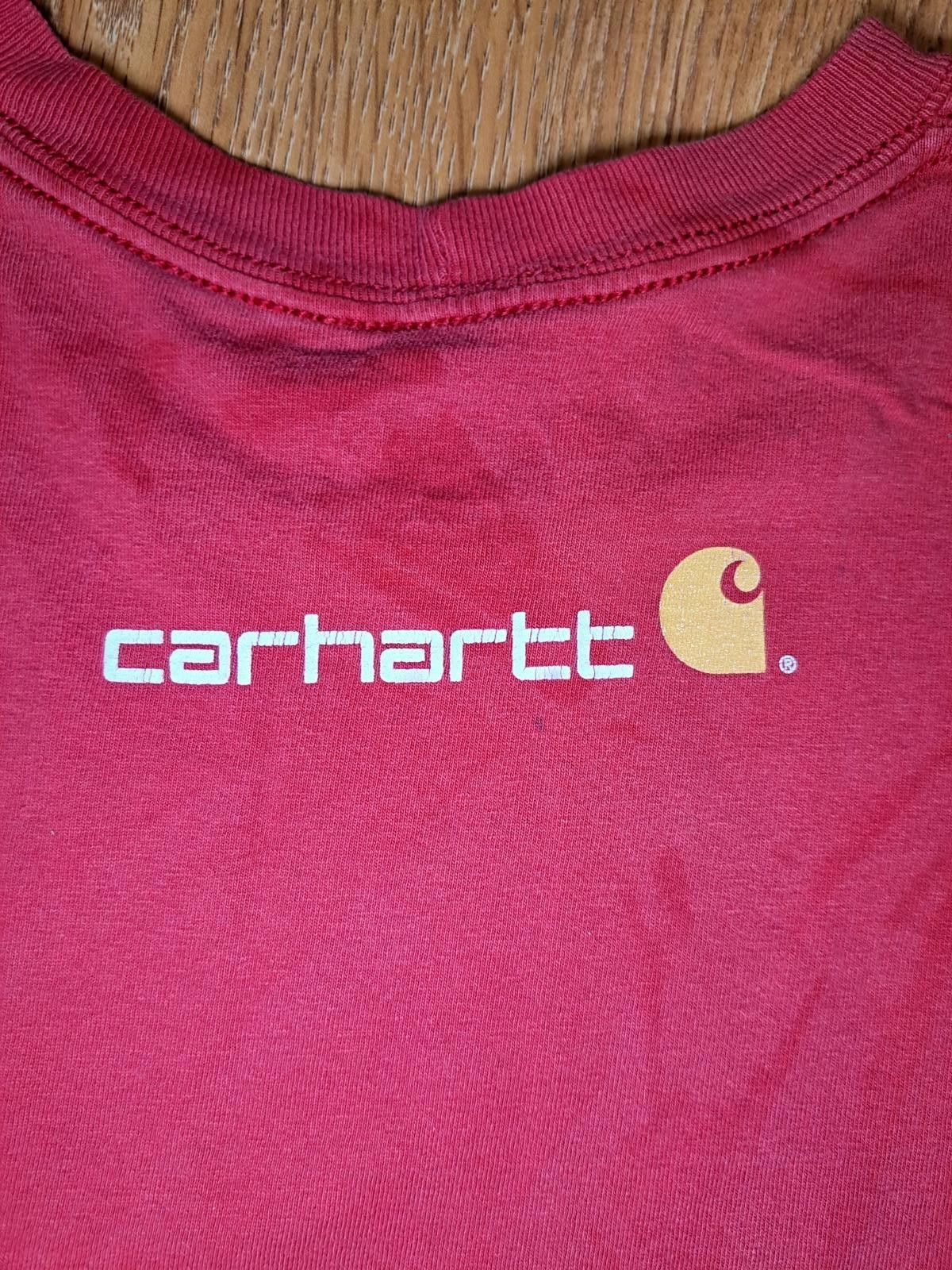 Carhartt Carhartt Logo Long Sleeve Shirt Mens Red XL Cotton Size US XL / EU 56 / 4 - 4 Thumbnail