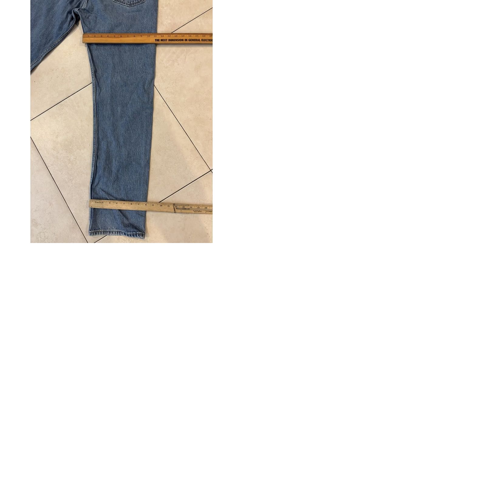 Levi's Levis 501 Jeans Mens 36x34 Light Wash Blue Denim Button Fly Straight Leg Classic Size US 36 / EU 52 - 9 Thumbnail