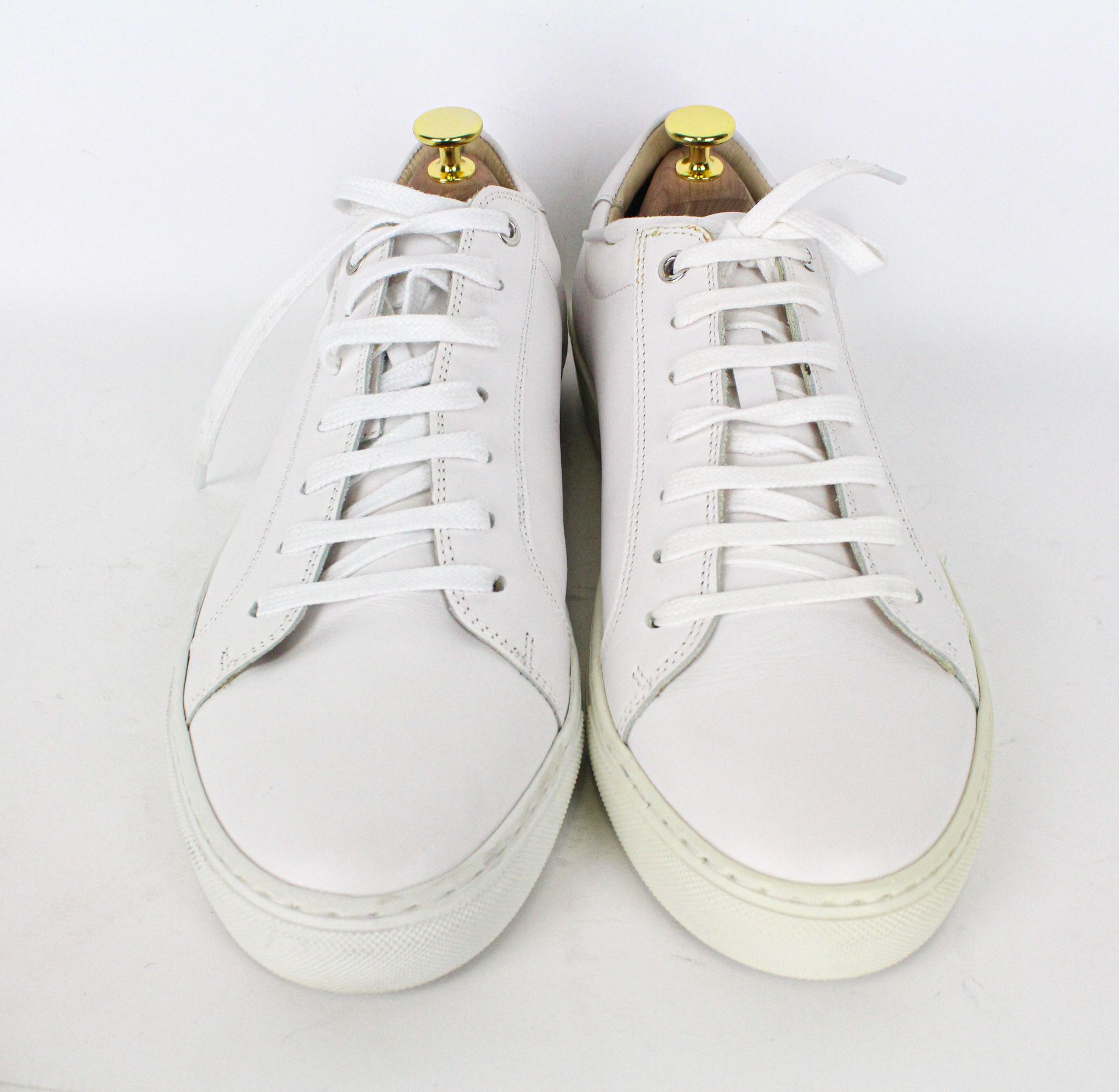 Suitsupply EU42 White Leather Laced Low-Top 72665 Size US 9 / EU 42 - 3 Thumbnail