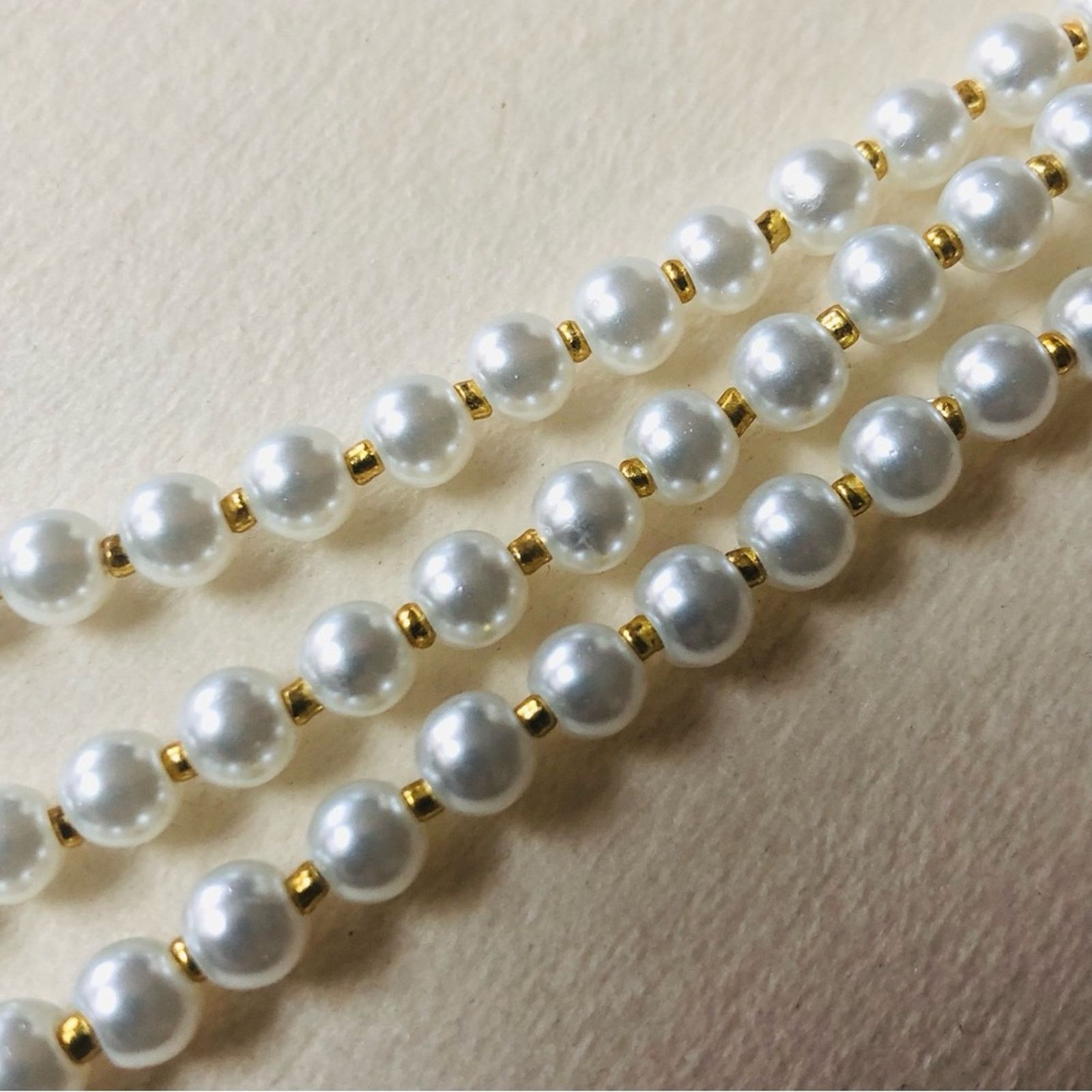 Handmade Handcrafted triple strand pearl genuine ruby clasp necklace Size ONE SIZE - 8 Thumbnail
