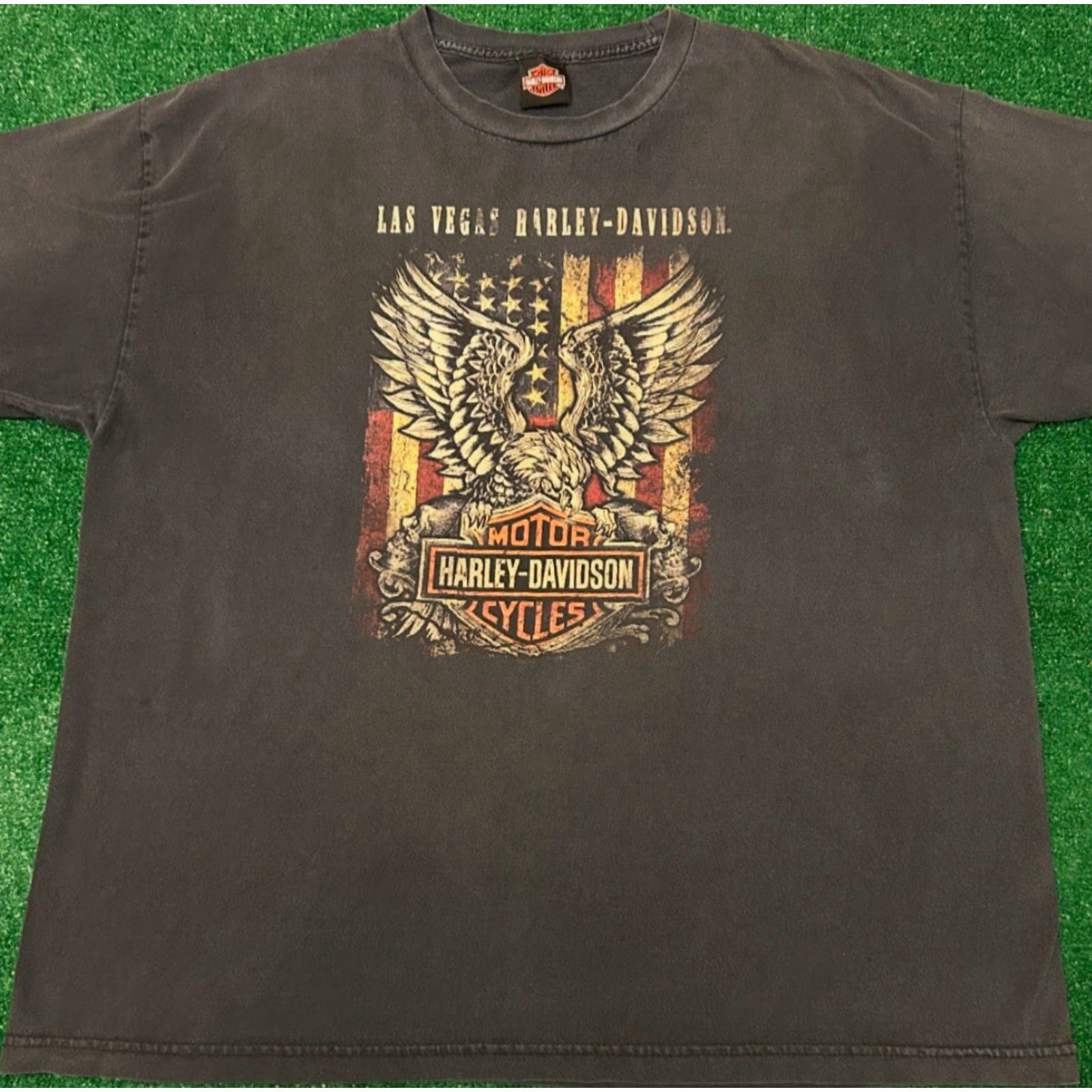 Harley Davidson VINTAGE Harley-Davidson Biker T-Shirt XXL Black USA Eagle 90s Y2K Las Vegas Shirt Mens Size US XXL / EU 58 / 5 - 4 Thumbnail