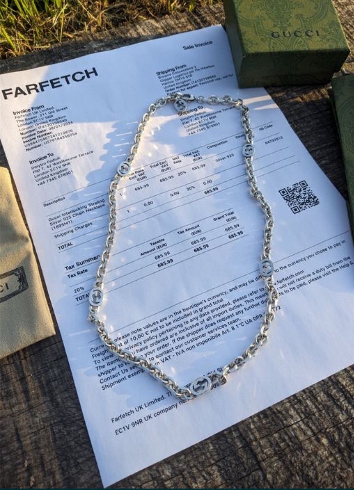 Gucci .925 Silver Link Chain/Necklace