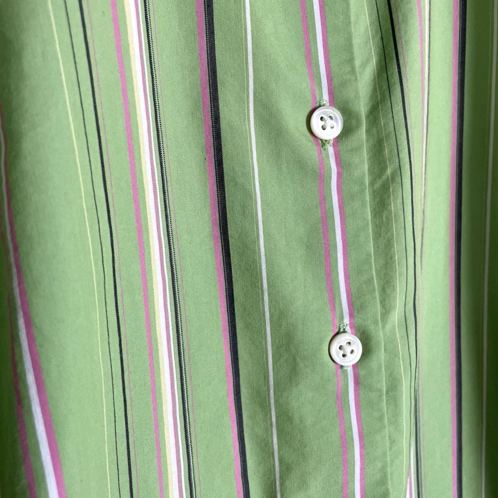 Lands' End Lands' End Women’s Blouse Sz 16 Green Stripe Classic Button Up Preppy Shirt Womens Long Sleeve Cotton Size XXL / US 16-18 / IT 52-54 - 4 Thumbnail