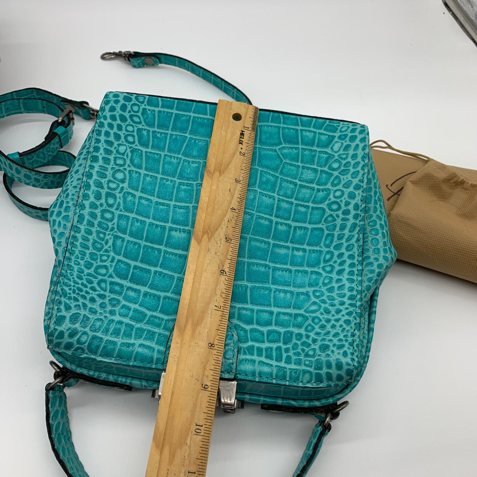 Other Patricia Nash Leather Purse Croc Embossed Blue Aqua Handbags Size ONE SIZE - 7 Thumbnail