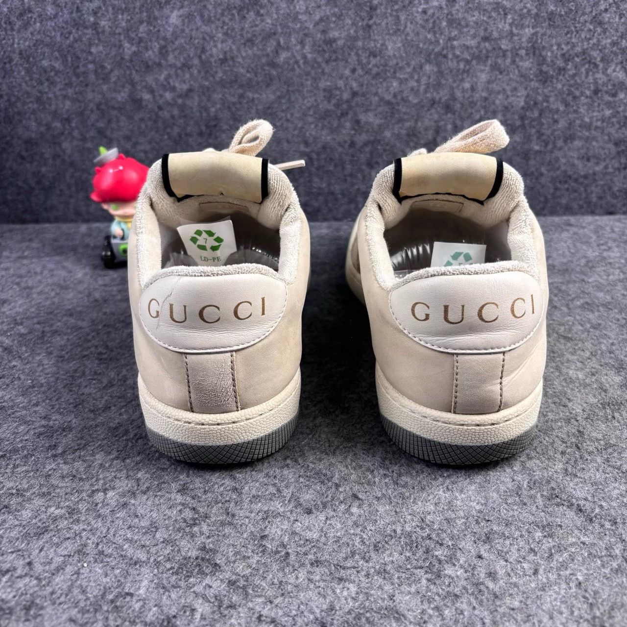 Gucci GUCCI Cream Stripe Sneakers 36.5 95 New Size US 5.5 / IT 35.5 - 3 Thumbnail