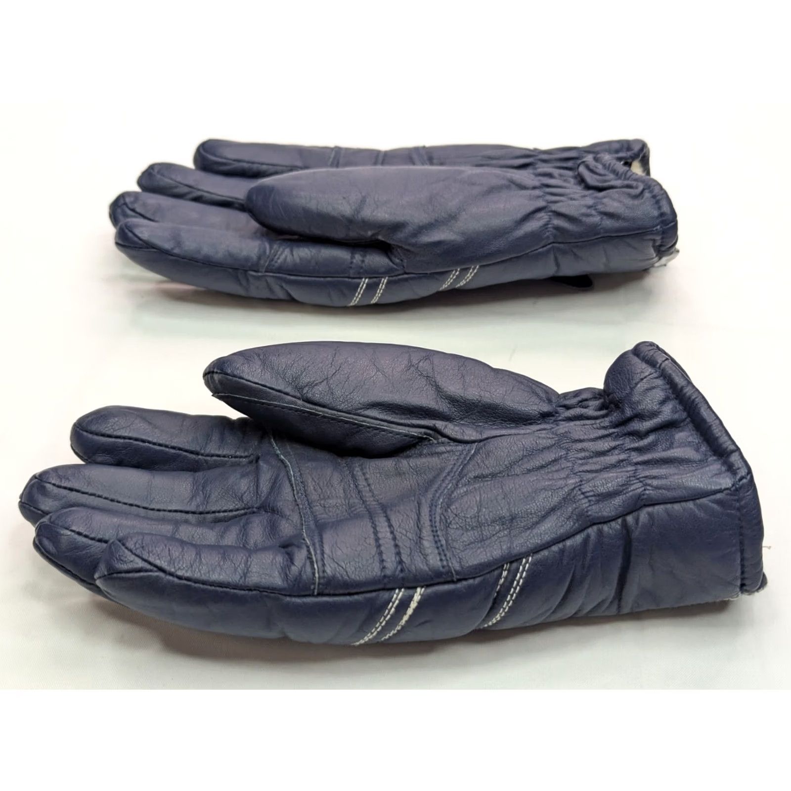 Vintage VINTAGE Aris Glove, Leather, Faux Fur Insulated, Blue, MEDIUM, Zip Close, Men, Glove, Softan, Ski, Vth ARIS Size ONE SIZE - 7 Thumbnail