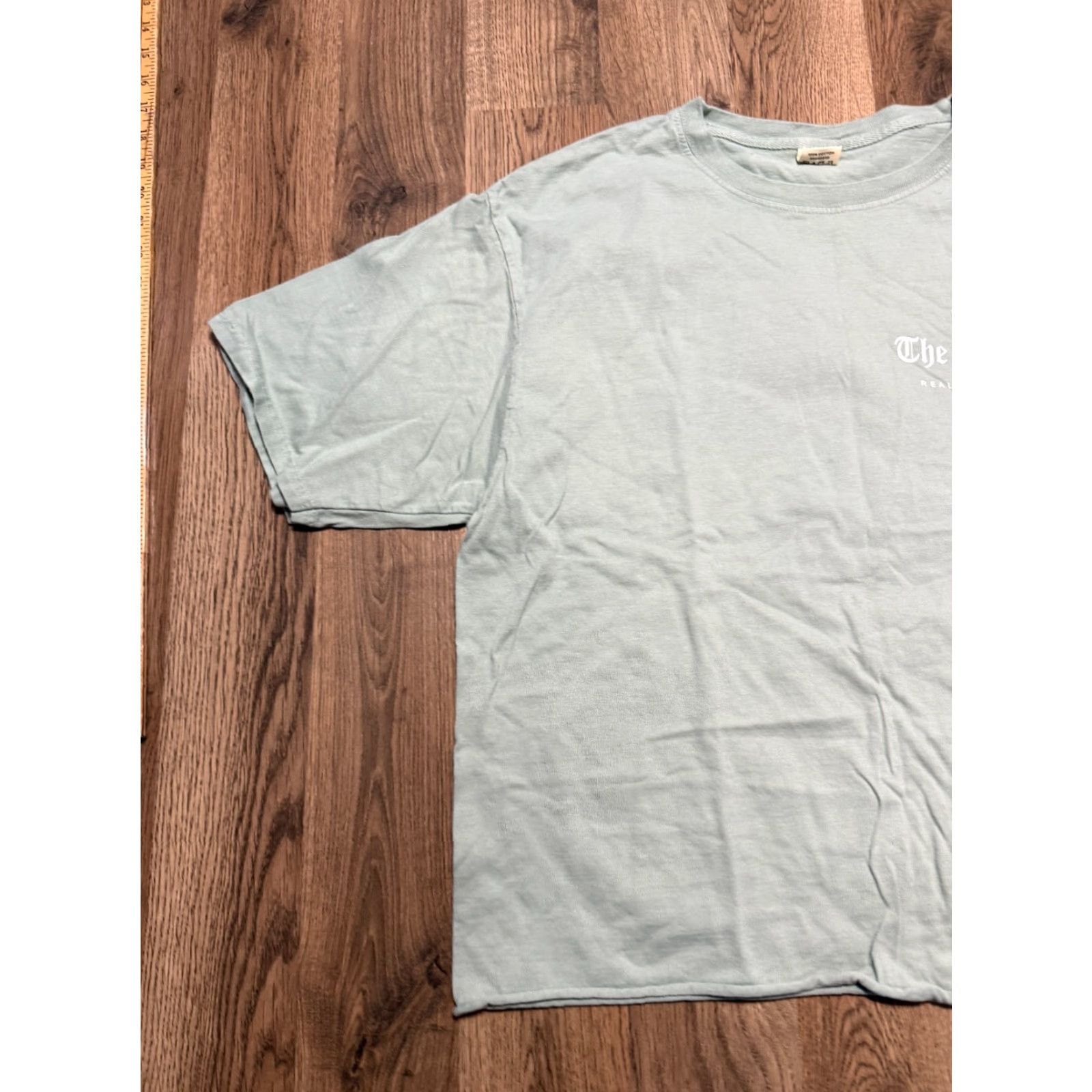 Vintage Blue Shirt Womens L Green White Short Sleeve "The Drake Real Chicago" Size L / US 10 / IT 46 - 3 Thumbnail