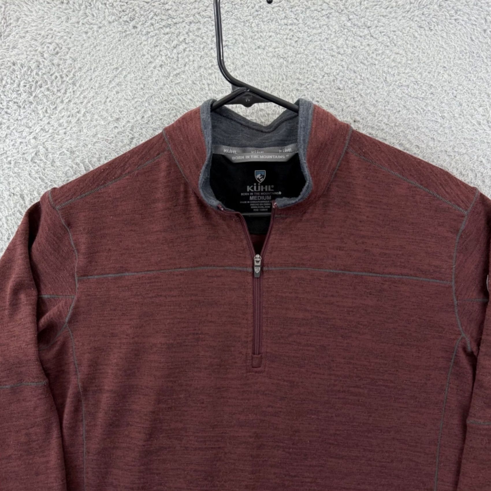 Vintage Kuhl Mens Medium Red Quarter Zip Pullover Wool Polyester Fleece Knit Outdoor Hiking Sweater Long Sleeve Mock Neck Casual Winter Spring Regular Size US M / EU 48-50 / 2 - 3 Thumbnail