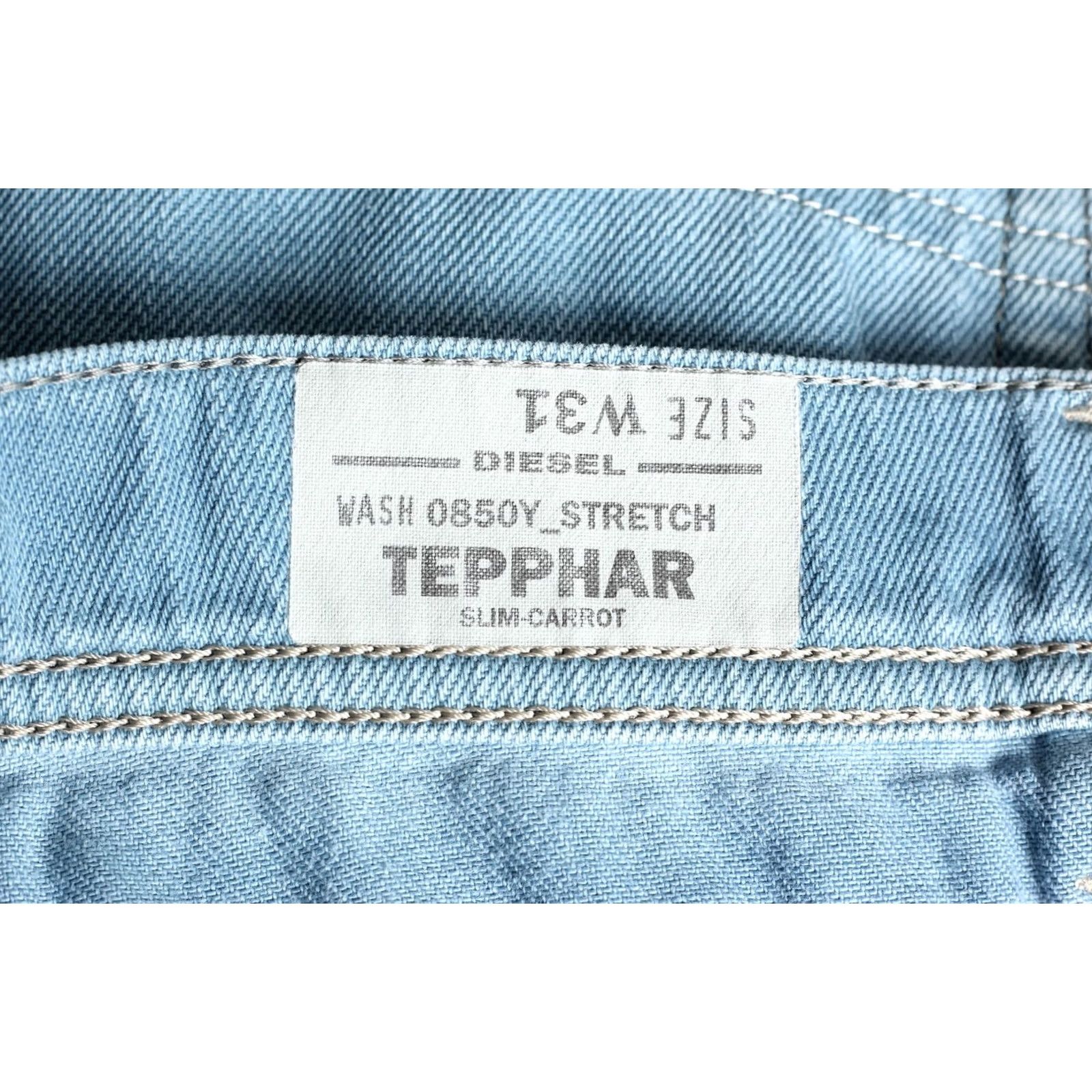 Diesel Diesel Jeans Mens 31 Blue TEPPHAR 0850Y STRETCH Men Size W31 L32 Slim Carrot DZ2036 Size US 31 - 7 Thumbnail