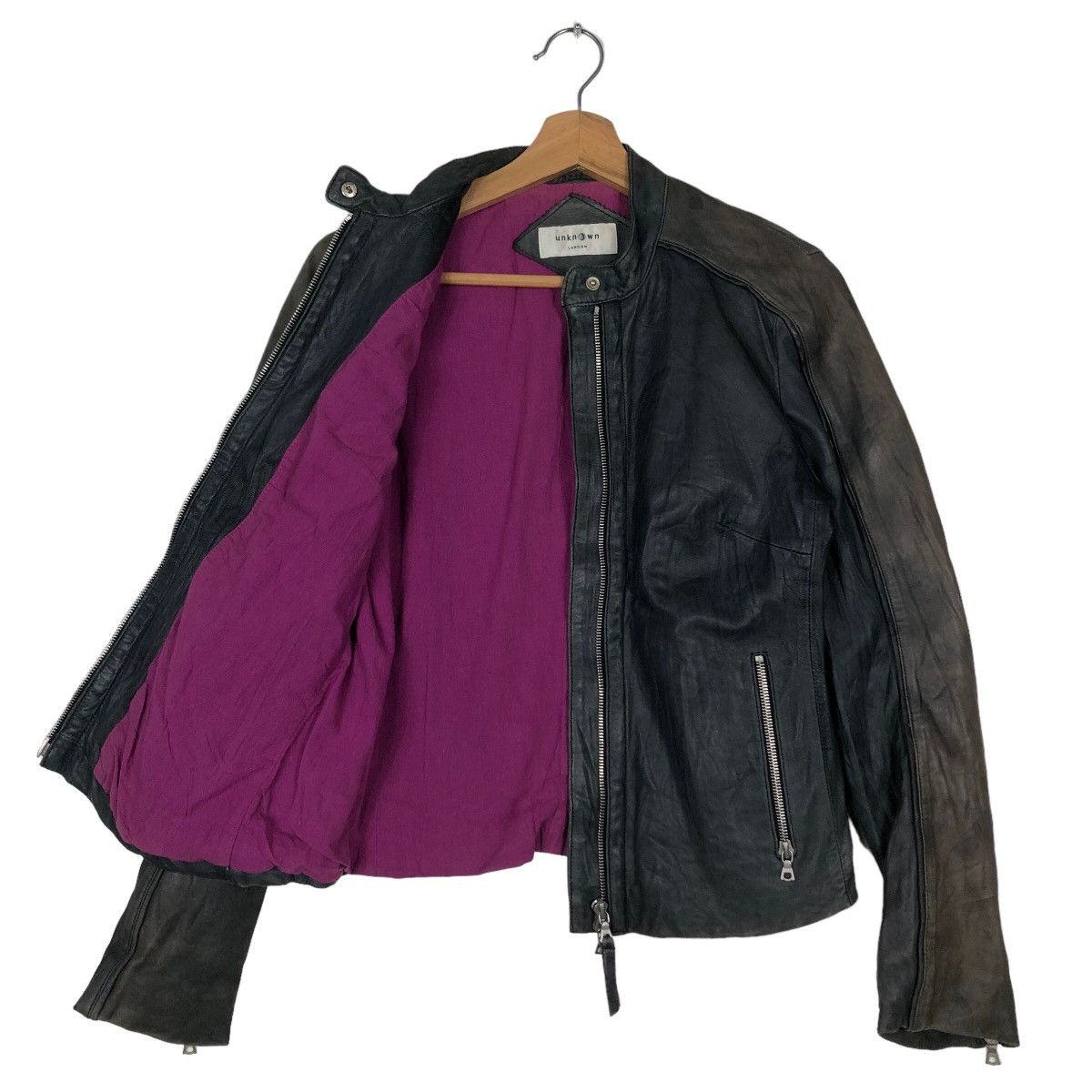 Japanese Brand 🔥90’s Unknown London Leather Biker Jacket Size US S / EU 44-46 / 1 - 8 Thumbnail
