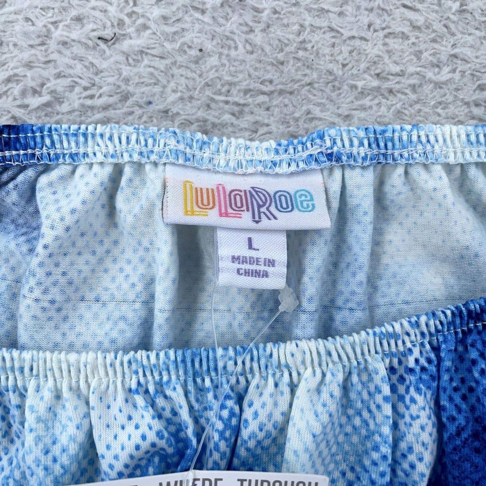 Vintage LuLaRoe Stasha Ruffle Shirt Womens Large Blue Tie Dye Flutter Sleeve Boho Blouse Size L / US 10 / IT 46 - 6 Thumbnail