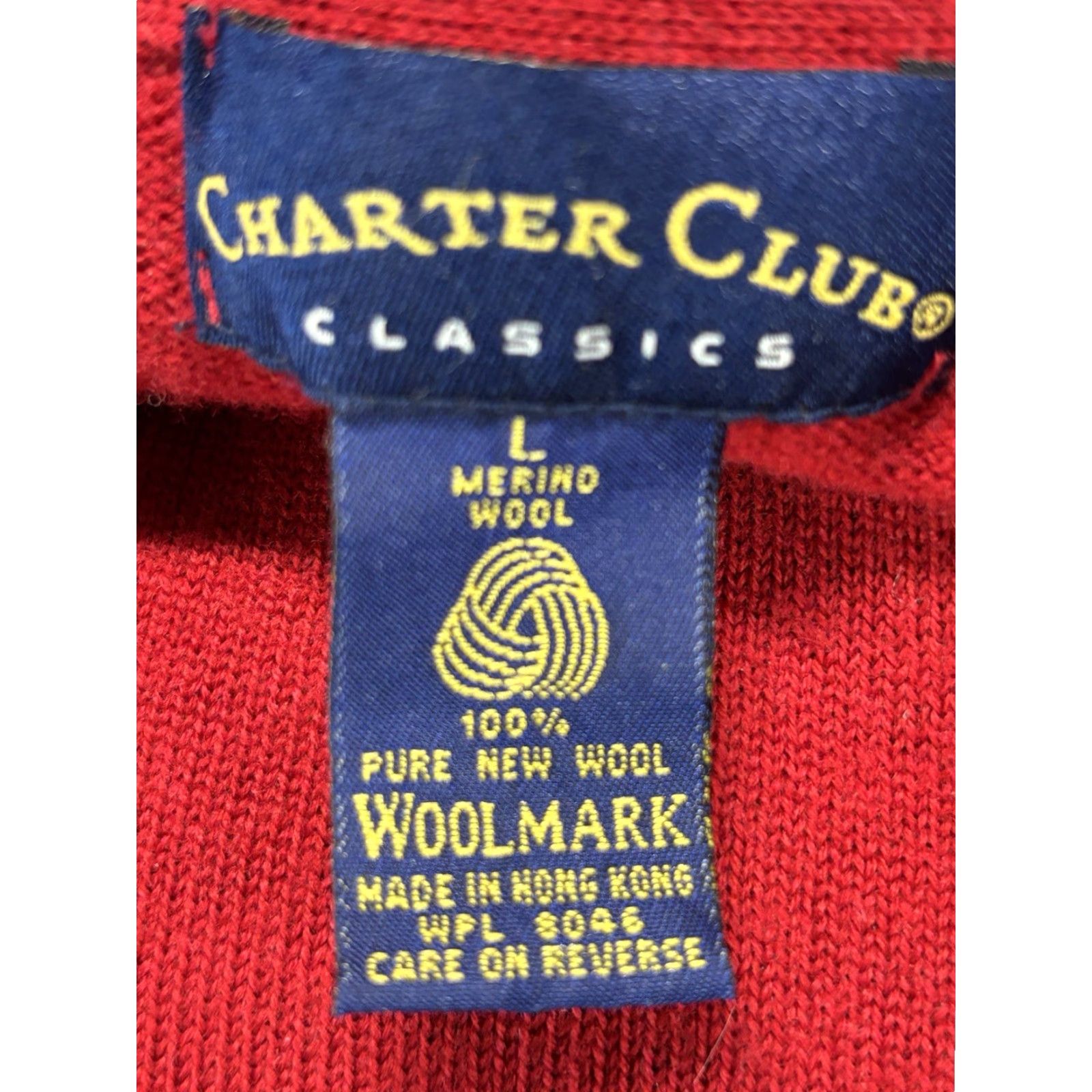 Charter Club VINTAGE Charter Club Cardigan Wool Red V-Neck L Women’s 90s Classic Holiday Knit Sweater Size L / US 10 / IT 46 - 6 Thumbnail