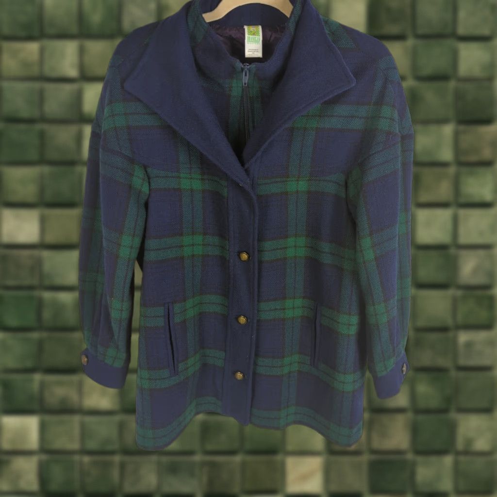 Vintage VINTAGE Branigan Weavers Jacket Coat Plaid Wool Outdoor Light Coat S Women XS Size S / US 4 / IT 40 - 1 Thumbnail