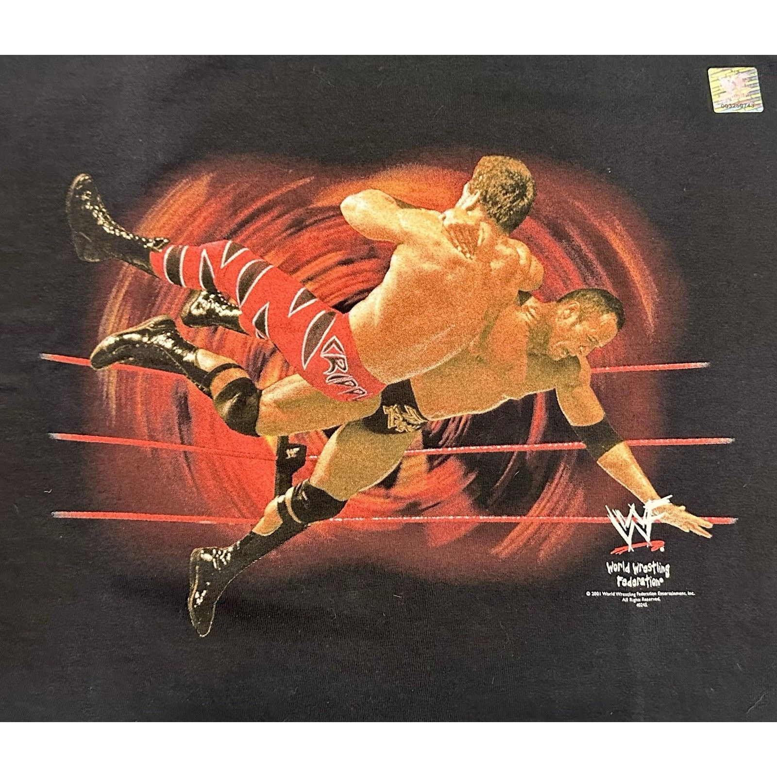 AAA 2001 WWF The Rock Bottom Chris Benoit Tee XL Deadstock Size US XL / EU 56 / 4 - 2 Thumbnail