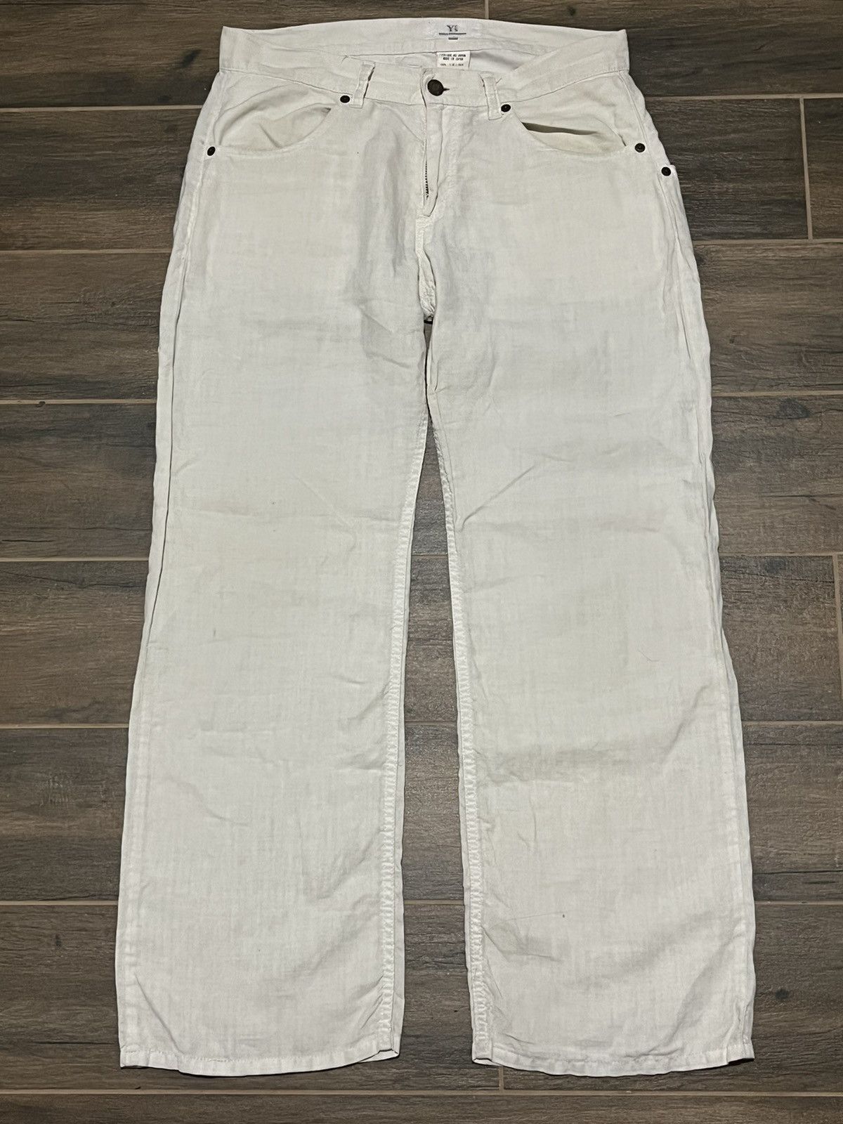 🎐 Y's [1990s] Wide Textured Linen Pants