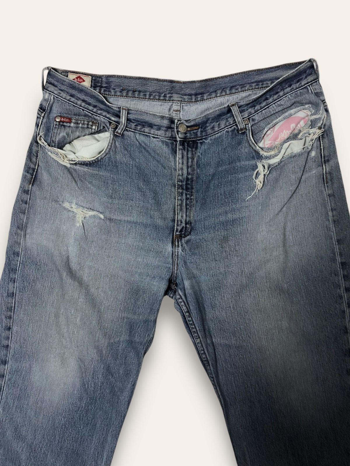 Jean Vintage LEE COOPER Distressed Baggy Wide Jeans Size US 38 / EU 54 - 2 Thumbnail