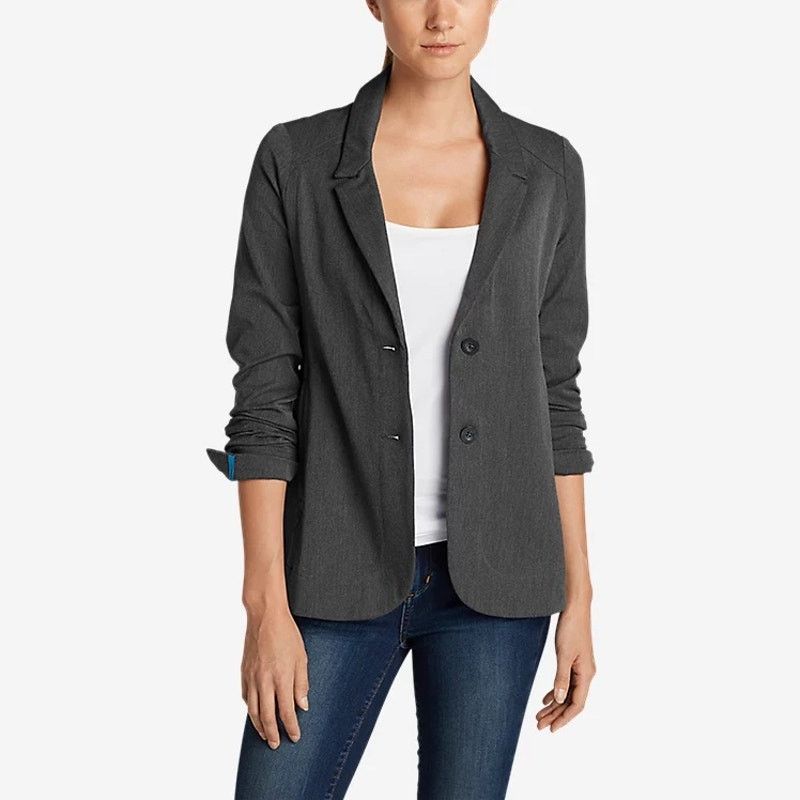Eddie Bauer Eddie Bauer Travel Blazer Gray Unstructured Womens 18 Size XXL / US 16-18 / IT 52-54 - 9 Thumbnail