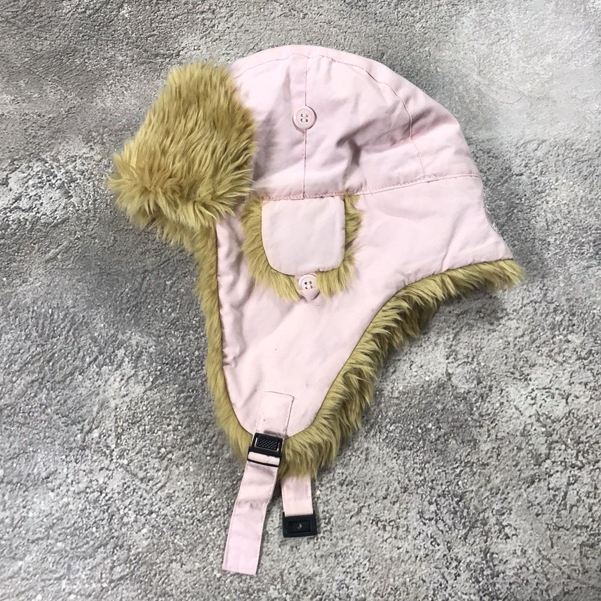 Vintage Vintage 90s Mohair Beanie Pink Fuzzy Ear Flap Grunge Slim OS Size ONE SIZE - 1 Thumbnail