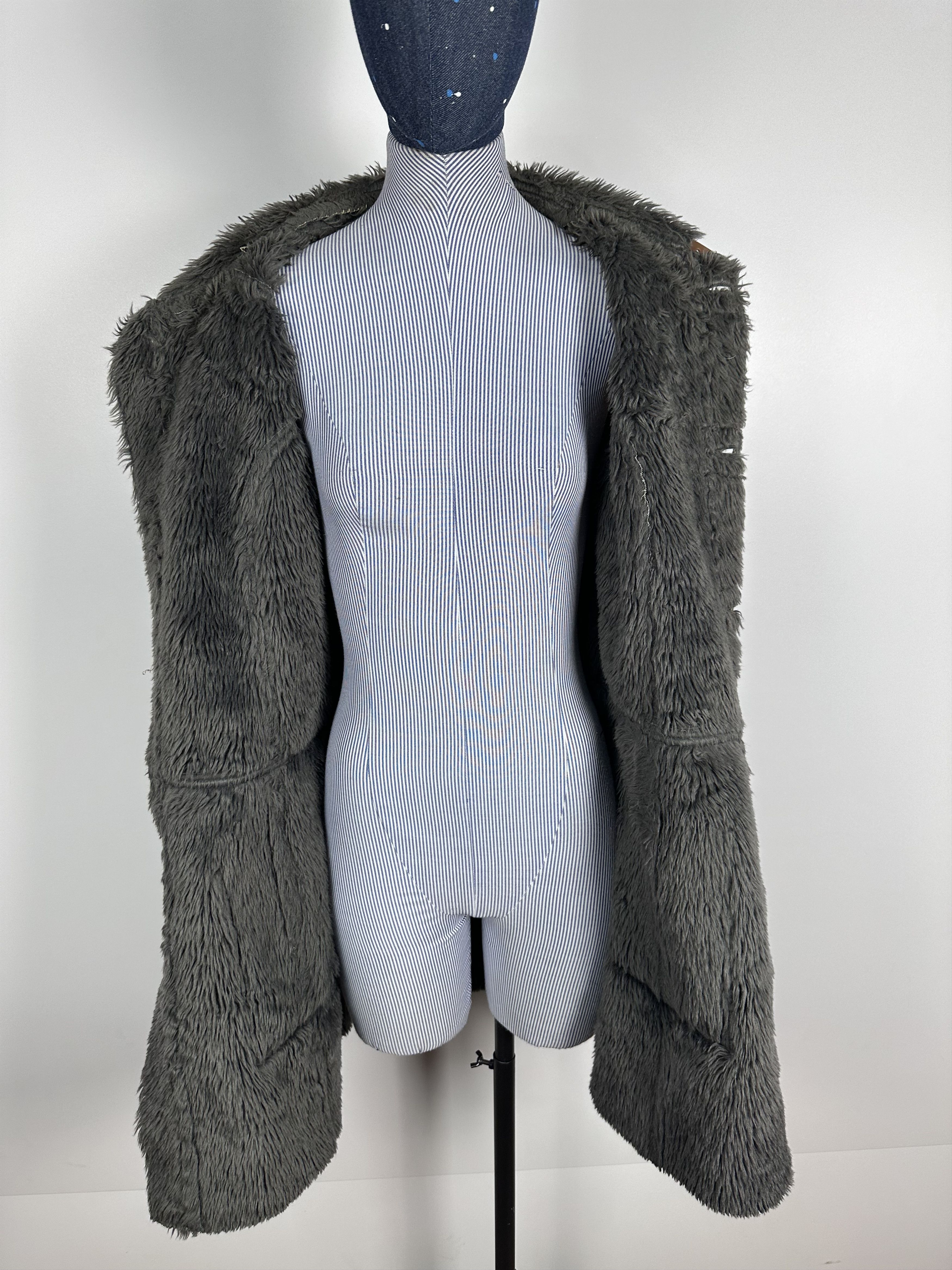 Diesel × Grailed × Vintage Diesel Grey Fur Mod Coat Unique Stitching Comfortable Size M / US 6-8 / IT 42-44 - 9 Thumbnail