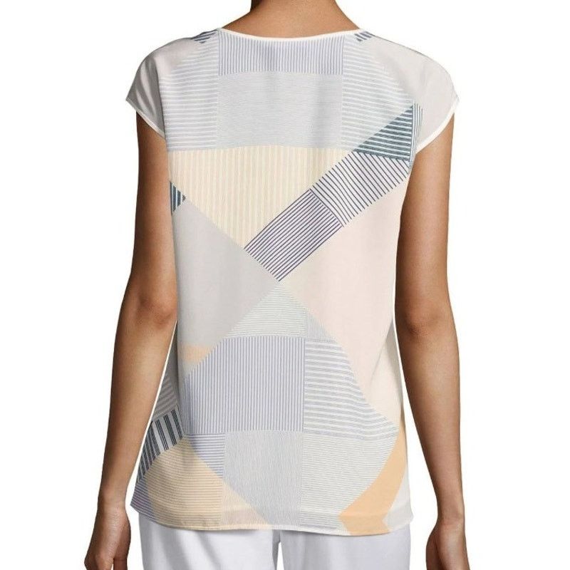 Lafayette 148 EUC Lafayette 148 Striped Sleeveless Silk Blouse Top XL Size XL / US 12-14 / IT 48-50 - 2 Thumbnail