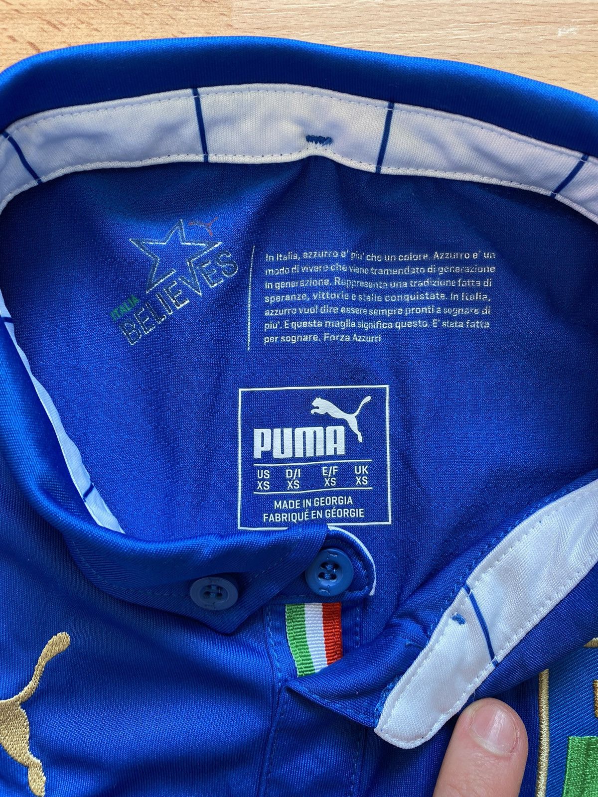 Puma 2014 World Cup Italy Home Jersey Blue Size Mens Xs 744288 Size US XS / EU 42 / 0 - 4 Thumbnail