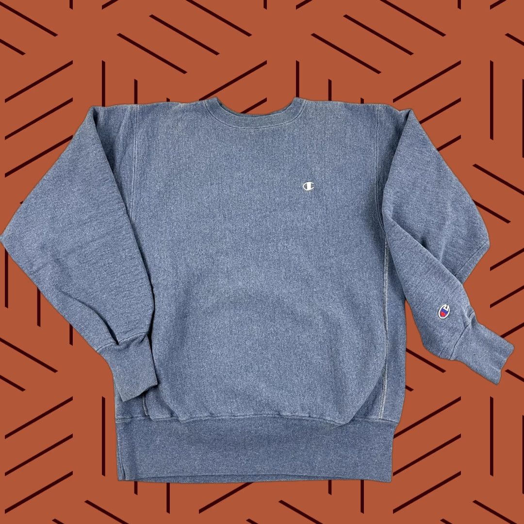 Champion VINTAGE Champion Sweatshirt Adult XL Blue Reverse Weave Crewneck Pullover USA 90s Classic Retro Logo Embroidered Mens/Womens? Size US XL / EU 56 / 4 - 1 Thumbnail