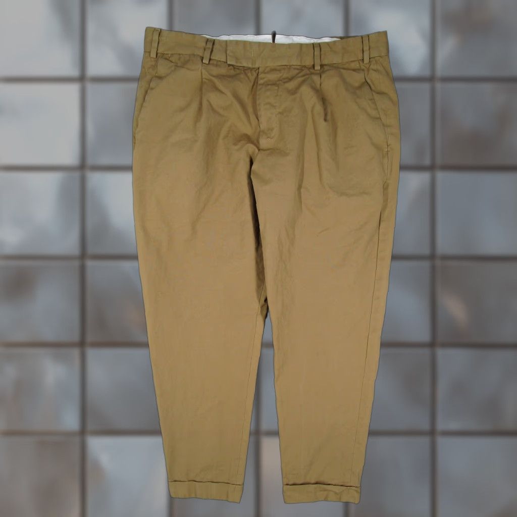 PT Torino PT Torino Pants Mens 36x27 Beige Rebel Fit Pleated Chino Cotton Cuffed Tapered Size US 36 / EU 52 - 1 Thumbnail