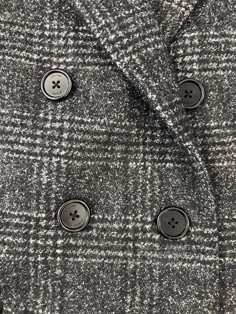 Celine CELINE Wool and Camel Hair Mixed Plaid Overcoat Size US M / EU 48-50 / 2 - 4 Thumbnail
