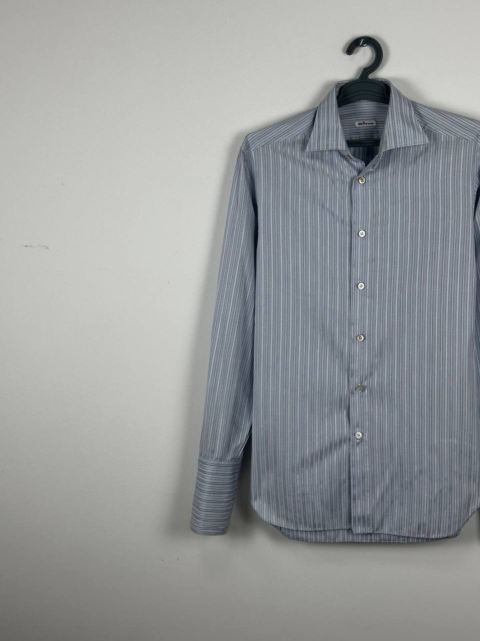 Kiton Kiton Napoli Button Up Shirt Blue Striped Long Sleeve Size US L / EU 52-54 / 3 - 2 Thumbnail