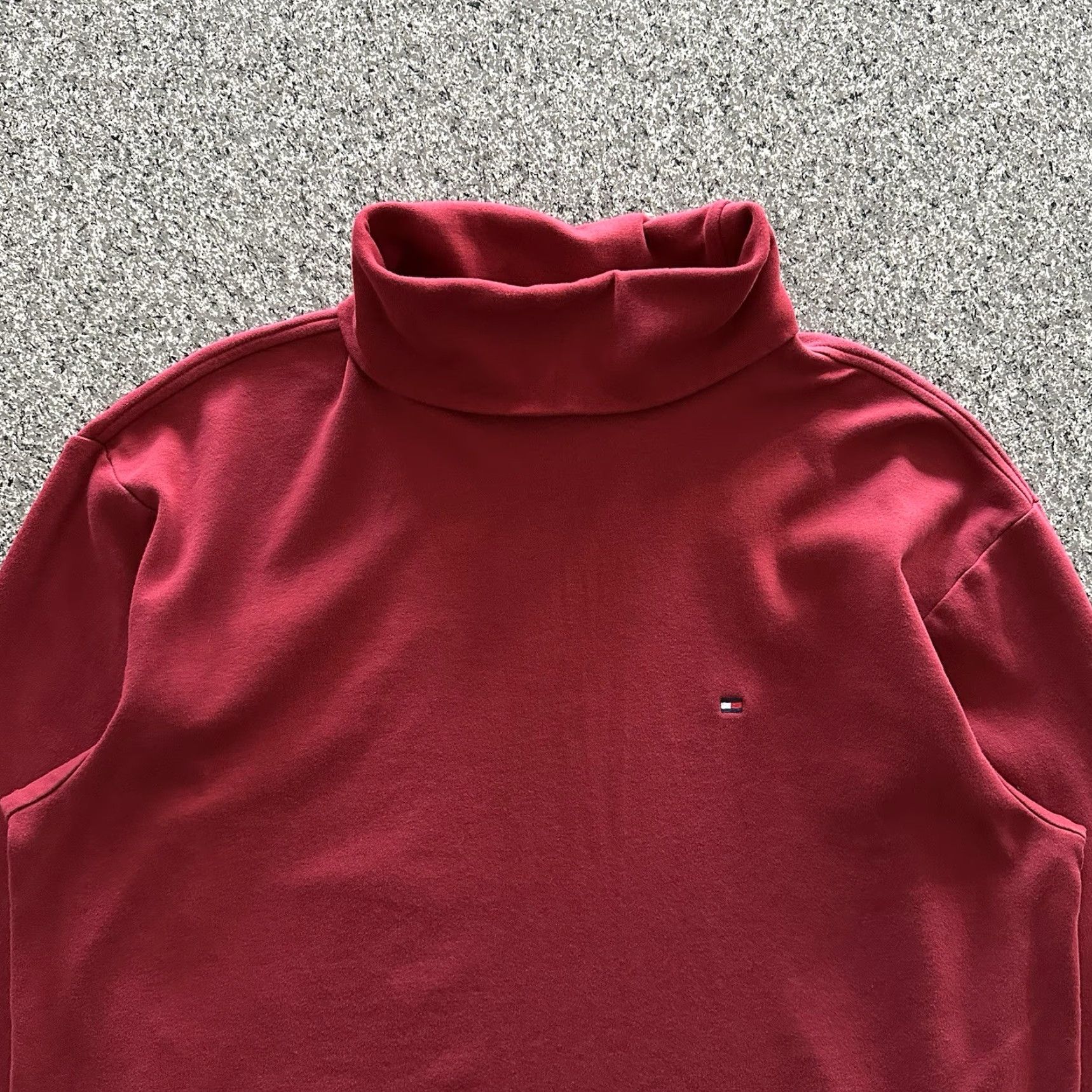 Tommy Hilfiger VINTAGE Tommy Hilfiger Shirt Mens L Red Turtleneck Long Sleeve Cotton Y2K 2003 Size US L / EU 52-54 / 3 - 2 Thumbnail